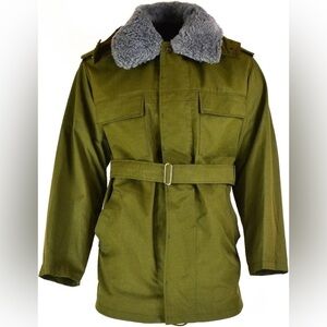 Ozkn Presov Coat with Gray Fur Collar and Hood